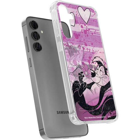 Looney Tunes Pepe Le Pew Purple Romance Galaxy S24 Plus Clear Case